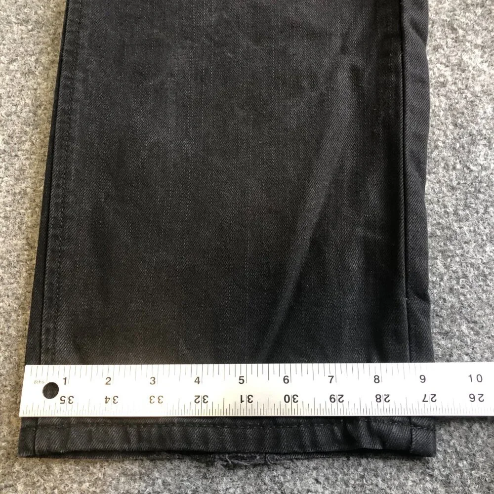 Eight 732 Jeans Mens 30x32 Black Denim Patch Y2K Skate Loose Baggy 8732 - Picture 9 of 12